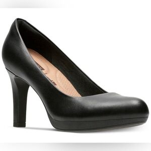 New Clarks Adriel Viola Pumps in Black Leather Size 10